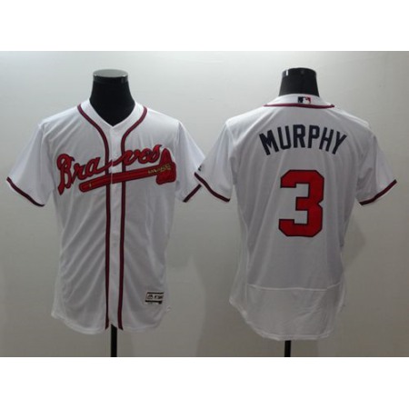 Braves #3 Dale Murphy White Flexbase Authentic Collection Stitched MLB Jersey