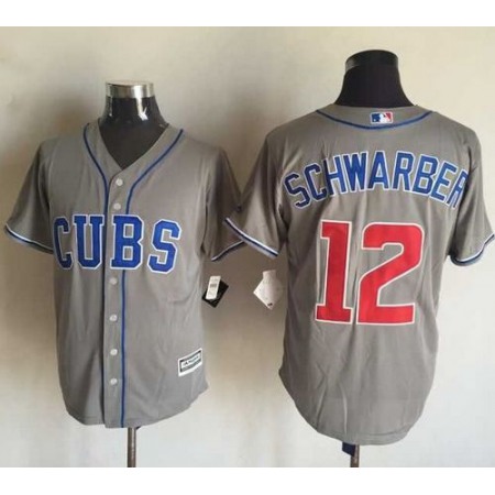 Cubs #12 Kyle Schwarber Grey New Cool Base Stitched MLB Jersey