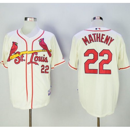 Cardinals #22 Mike Matheny Cream Cool Base Stitched MLB Jersey