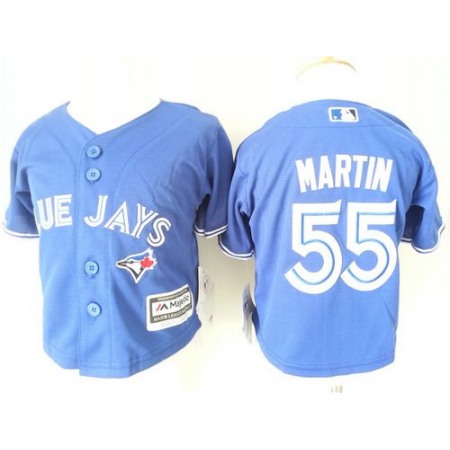 Toddler Blue Jays #55 Russell Martin Blue Cool Base Stitched MLB Jersey