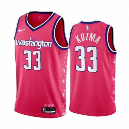 Men's Washington Wizards #33 Kyle Kuzma 2022/23 Pink City Edition Limited Stitched Basketball Jersey Men's Washington Wizards #33 Kyle Kuzma 2022/23 Pink City Edition Limited Stitched Basketball Jersey