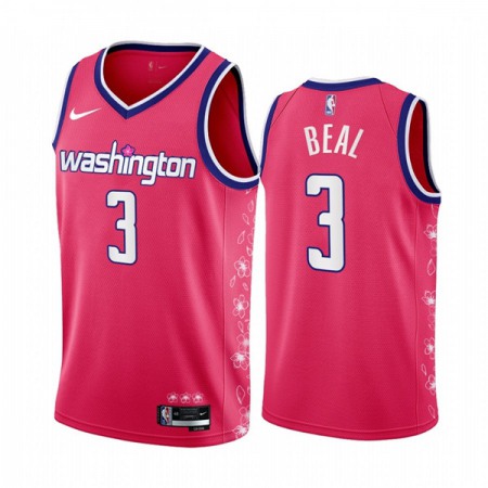 Men's Washington Wizards #3 Bradley Beal 2022/23 Pink Cherry Blossom City Edition Limited Stitched Basketball Jersey Men's Washington Wizards #3 Bradley Beal 2022/23 Pink Cherry Blossom City Edition Limited Stitched Basketball Jersey