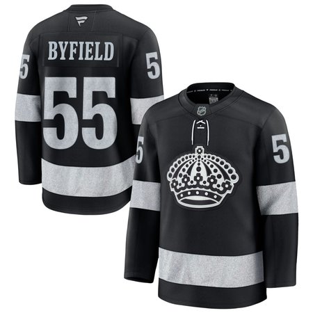 Men's Los Angeles Kings #55 Quinton Byfield Black Alternate Premium Jersey