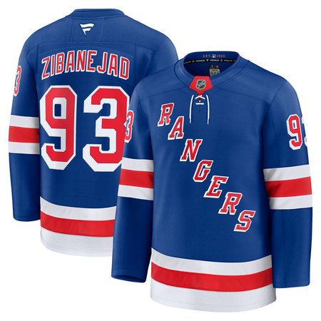 Men's New York Rangers #93 Mika Zibanejad Blue Home Premium Jersey