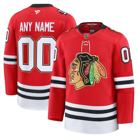 Men's Chicago Blackhawks Red Centennial Premium Custom Jersey
