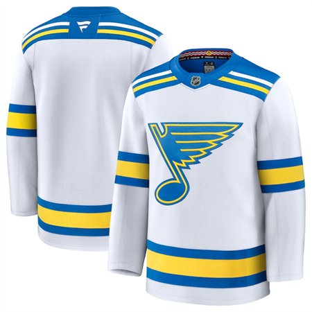 Men's St. Louis Blues Blank White 2024-25 Away Stitched Hockey Premium Jersey