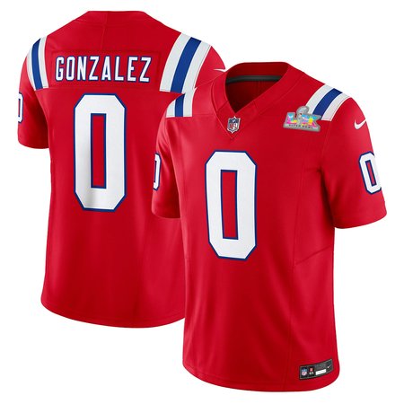 Men's New England Patriots #0 Christian Gonzalez Red F.U.S.E. Vapor Limited Stitched Football Jersey