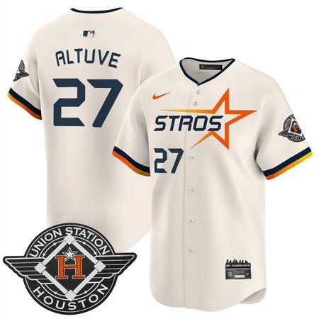 Youth Houston Astros #27 Jose Altuve Cream 2025 City Connect Limited Stitched Baseball Jersey