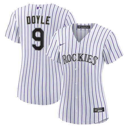 Women's Colorado Rockies #9 Brenton Doyle Nike White Home Replica Jersey