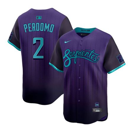 Men's Arizona Diamondbacks #2 Geraldo Perdomo Nike Purple 2025 City Connect Limited Player Jersey
