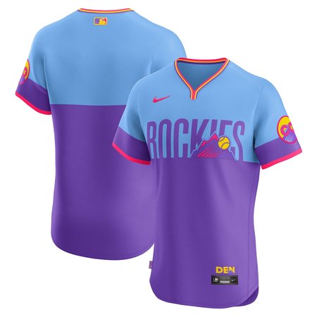Men's Colorado Rockies Nike Purple/Light Blue 2025 City Connect Elite Jersey