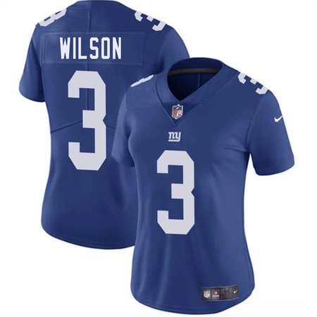 Women's New York Giants #3 Russell Wilson Blue 2025 Vapor Stitched Jersey(Run Small)