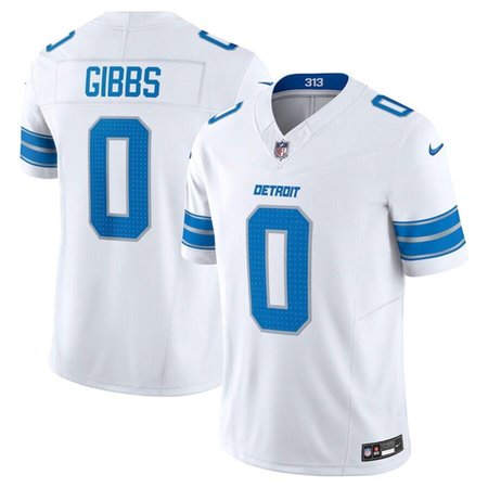 Youth Detroit Lions #0 Jahmyr Gibbs White 2025 F.U.S.E. Vapor Limited Stitched Jersey