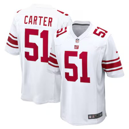 Men's New York Giants #51 Abdul Carter Nike White First Round Pick Game Jersey