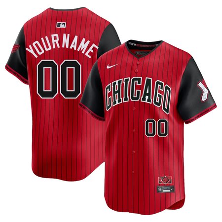 Men's Chicago White Sox Custom Nike Red/Black 2025 City Connect Limited Player Jersey