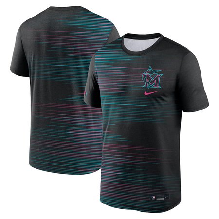 Men's Miami Marlins Nike Black 2025 City Connect Authentic Collection Velocity Performance T-Shirt