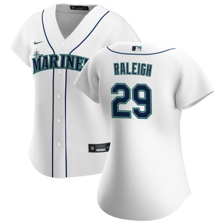 Women's Seattle Mariners #29 Cal Raleigh Nike White Home Replica Jersey