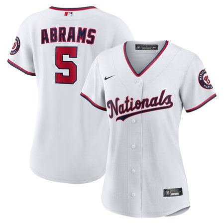 Women's Washington Nationals #5 CJ Abrams Nike White Home Replica Player Jersey