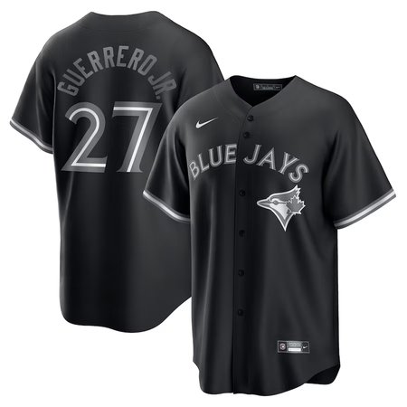 Youth Toronto Blue Jays #27 Vladimir Guerrero Jr. Nike Black Lights Out Replica Player Jersey
