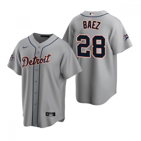 Men's Detroit Tigers #28 Javier Baez Grey 2025 MLB All-Star Game Road Replica Player Jersey