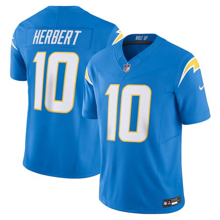 Men's Los Angeles Chargers #10 Justin Herbert Nike Powder Blue Vapor F.U.S.E. Limited Jersey