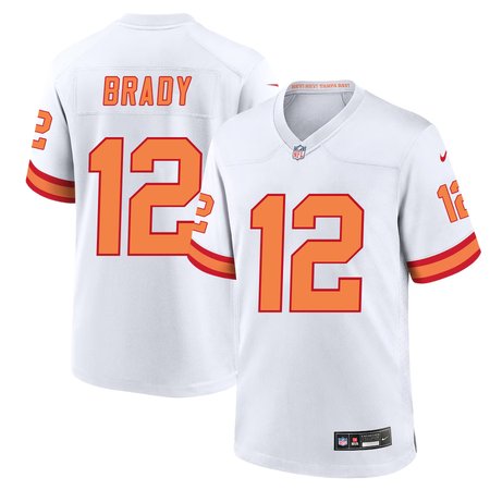 Men's '76 Tampa Bay Buccaneers #12 Tom Brady Nike White Player Game Jersey
