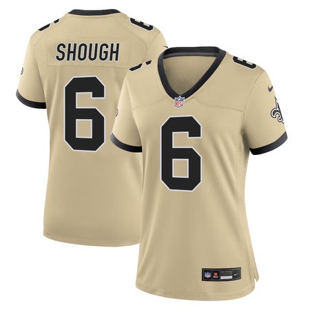 Women's New Orleans Saints #6 Tyler Shough Nike Gold Game Jersey