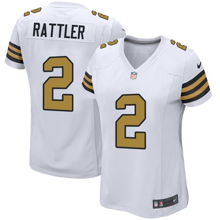 Women's New Orleans Saints #2 Spencer Rattler Nike White Game Jersey