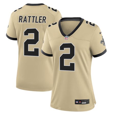 Women's New Orleans Saints #2 Spencer Rattler Nike Gold Game Jersey