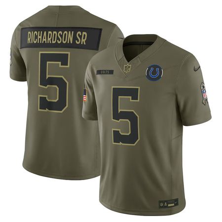Youth Indianapolis Colts #5 Anthony Richardson Sr. Nike Olive 2025 Salute to Service Limited Jersey