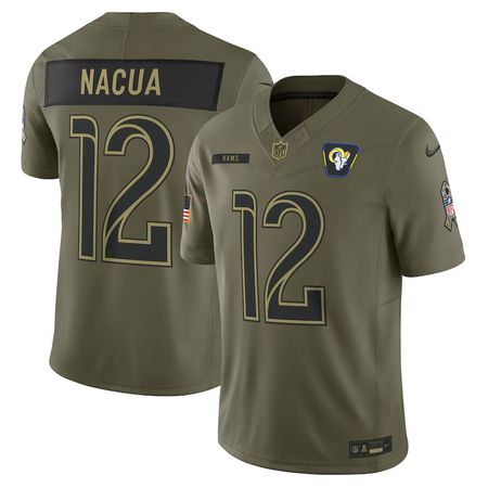 Youth Los Angeles Rams #12 Puka Nacua Nike Olive 2025 Salute to Service Limited Jersey