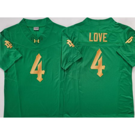 Youth Notre Dame Fighting Irish #4 Jeremiyah Love Green Stitched Jersey