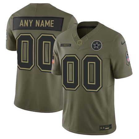 Men's Dallas Cowboys Custom Nike Olive 2025 Salute to Service Retired Limited Jersey