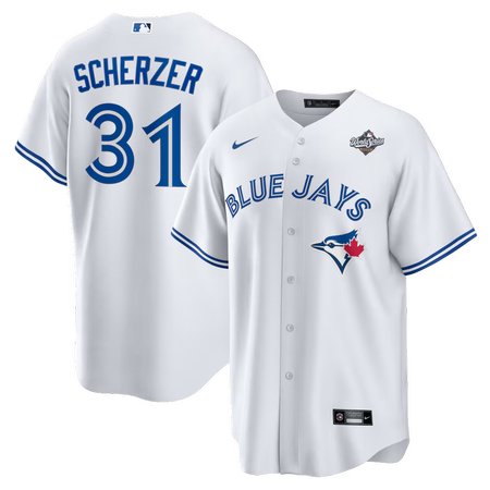 Youth Toronto Blue Jays #31 Max Scherzer Nike White 2025 World Series Home Replica Player Jersey
