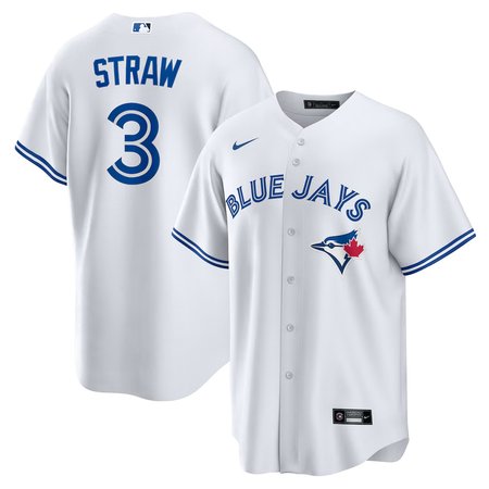 Youth Toronto Blue Jays #3 Myles Straw Nike White Home Replica Jersey