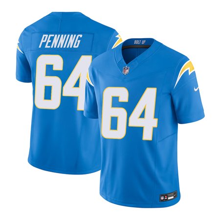 Men's Los Angeles Chargers #64 Trevor Penning Nike Blue Alternate Charger Power Vapor F.U.S.E. Limited Jersey