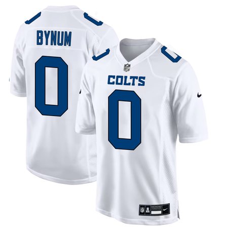Men's Indianapolis Colts #0 Camryn Bynum Nike Tundra White Fashion Game Jersey