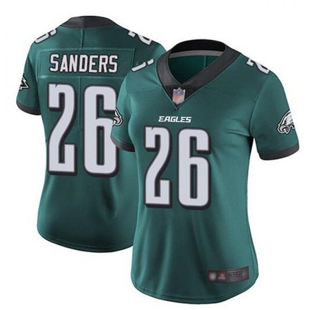 Women's Philadelphia Eagles #26 Miles Sanders Green Vapor Untouchable Limited Stitched Football Jersey(Run Small)