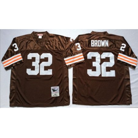 Mitchell And Ness 1963 Browns #32 Jim Brown Brown Throwback Stitched NFL Jersey Mitchell And Ness 1963 Browns #32 Jim Brown Brown Throwback Stitched NFL Jersey