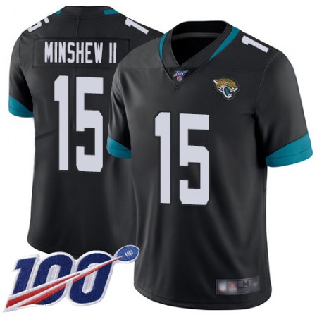 Men's Jacksonville Jaguars #15 Gardner Minshew II Black 2019 100th Season Vapor Untouchable Limited Stitched NFL Jersey Men's Jacksonville Jaguars #15 Gardner Minshew II Black 2019 100th Season Vapor Untouchable Limited Stitched NFL Jersey