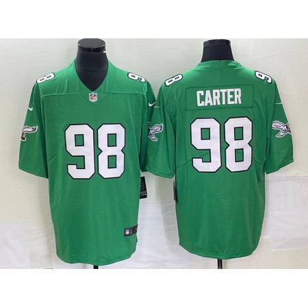 Men's Philadelphia Eagles #98 Jalen Carter Green Stitched Football Jersey