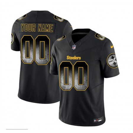 Men's Pittsburgh Steelers Active Player Custom Black 2023 F.U.S.E. Smoke Vapor Untouchable Limited Stitched Jersey Men's Pittsburgh Steelers Active Player Custom Black 2023 F.U.S.E. Smoke Vapor Untouchable Limited Stitched Jersey