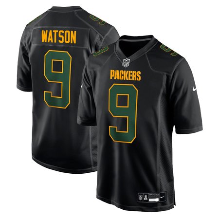Youth Green Bay Packers #9 Christian Watson Nike Carbon Black Fashion Game Jersey