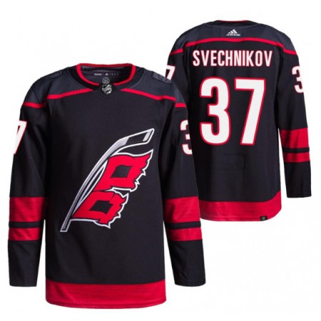 Men's Carolina Hurricanes #37 Andrei Svechnikov Black Alternate Pro Stitched Jersey